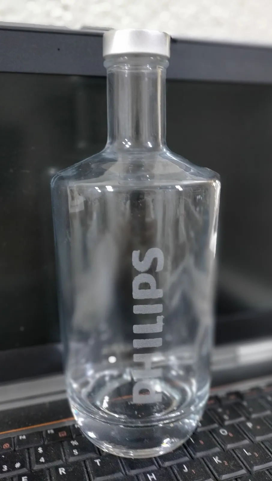 Grabado Laser Cristal Botella Personalizada Philips