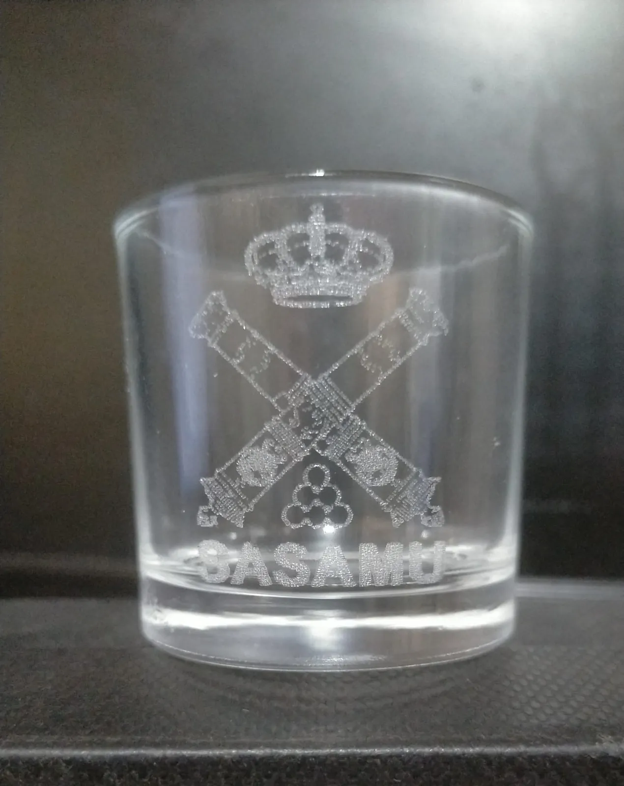 Grabado Laser Cristal Vaso Chupito Artilleria Sasamu