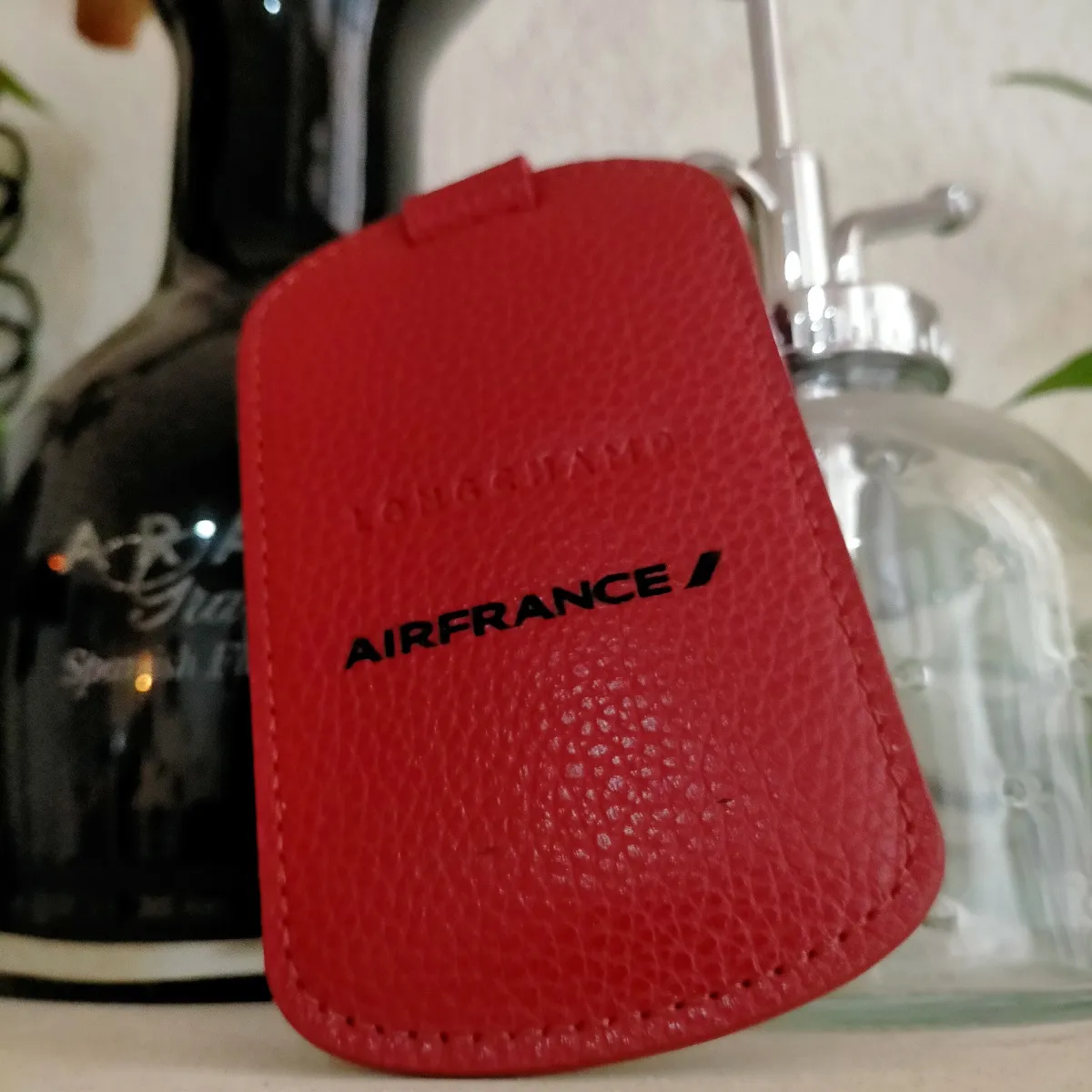 Grabado Laser Cuero Etiqueta Maleta Red Air France