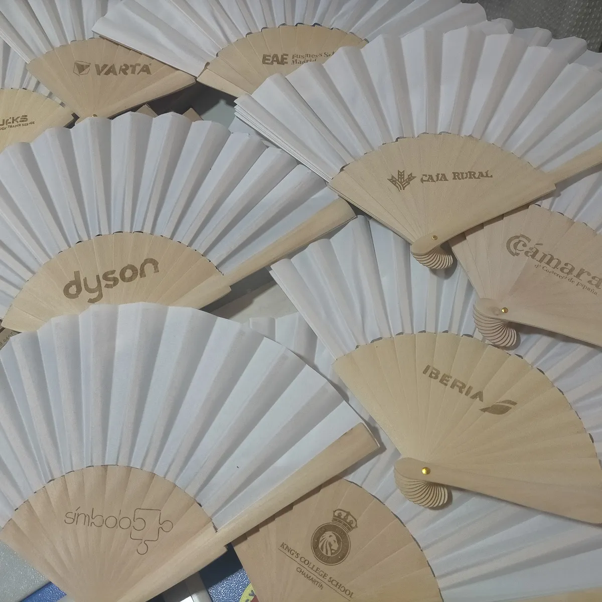 Grabado Laser Madera Abanicos Publicitarios Varios Logos