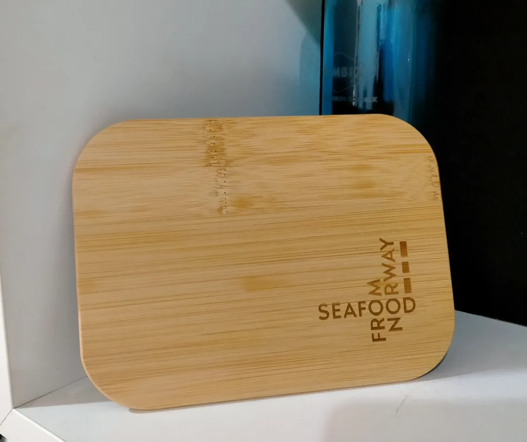Grabado Laser Madera Bambu Placa Seafood Norway