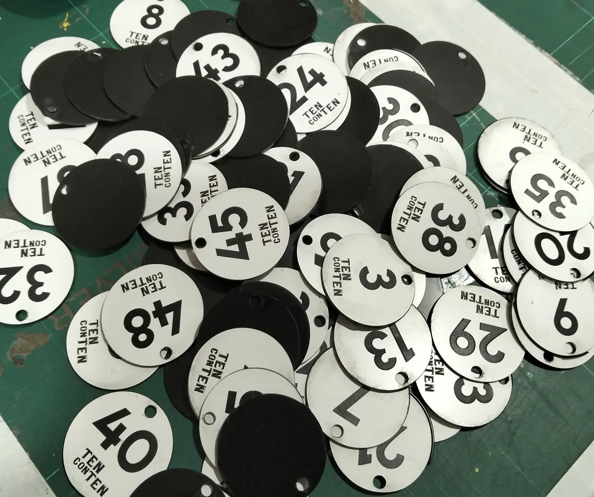 Grabado Laser Fichas Identificativas Numeradas Ten Conten