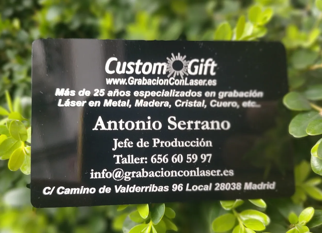 Grabado Laser Tarjeta Presentacion Anodizada Custom Gift